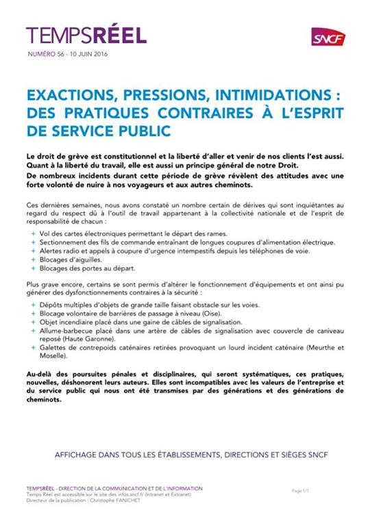 communiqué SNCF